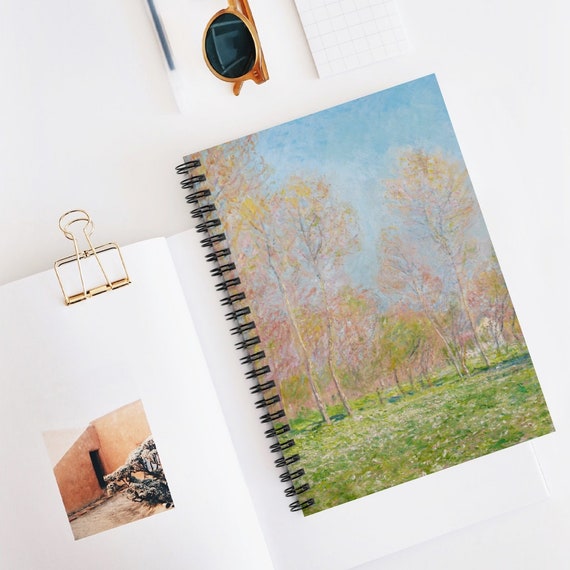 Monet Notebook, Claude Monet Art, Tree Notebook, Botanical Notebook, Nature Notebook, Tree Journal, Vintage Notebook, Monet Painting