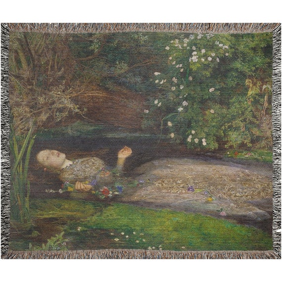 Art Woven Blanket, Ophelia Painting, Classical Art, Painting Blanket, Vintage Blanket, Victorian Blanket, Ophelia Tapestry, Art Tapestry