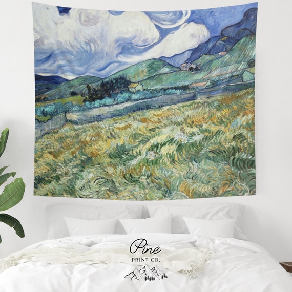 Van Gogh Tapestry, Landscape Painting, Fine Art Tapestry, Nature Tapestry, Vintage Tapestry, Van Gogh Decor, Art Wall Decor, Oil Painting
