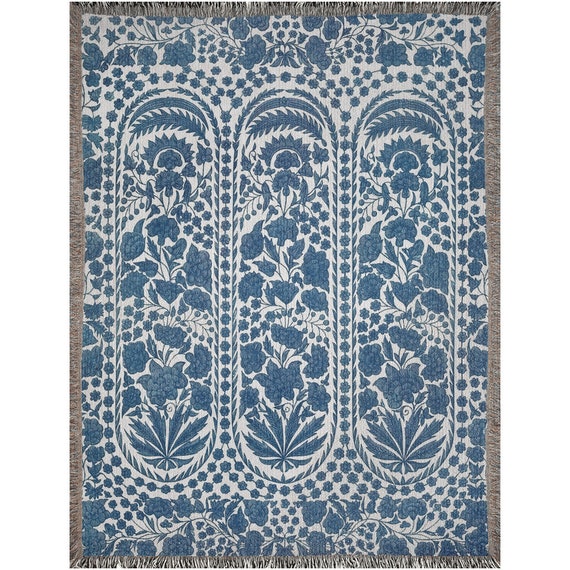 手編み　BOHO blanket ソーダブルー 手編み BOHO blanket ソーダブルー