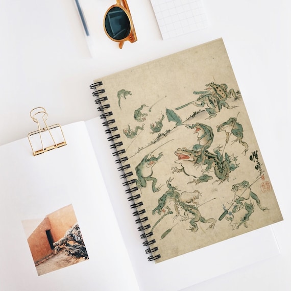 Frog Notebook, Spiral Notebook, Vintage Frog, Japanese Notebook, Vintage Japan, Frog Lover Gift, Japan Notebook, Japanese Gift, Frog Art