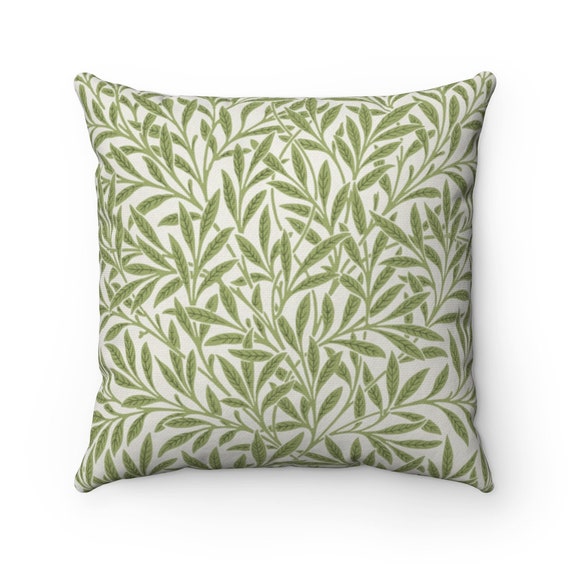 Botanical Pillow, Plant Pillow, Nature Pillow, Green Throw Pillow, Plant Pillow Cover, William Morris, Leaf Pillow, Leaf Pillow Case