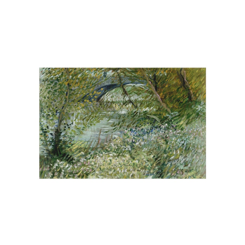 Grön matta, Van Gogh-matta, Vinent Van Gogh, Area-matta, Accentmatta, Fine Art-matta, Trädmatta, Målarmatta, Vintagematta, Van Gough-present 48" × 72"