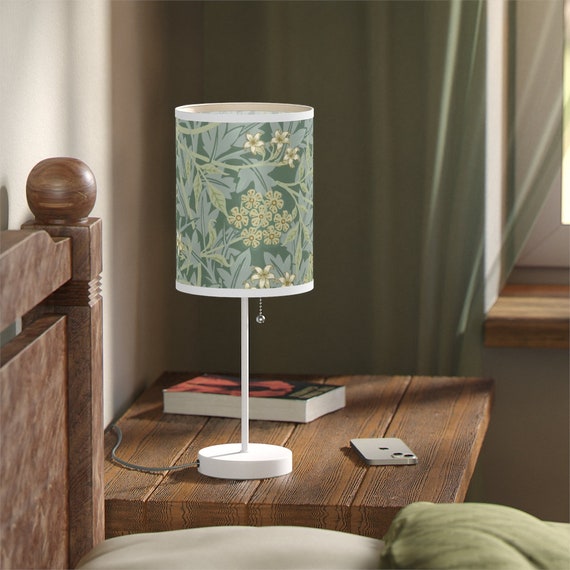 William Morris Lamp, Botanical Lamp, Fine Art Lamp, Art Nouveau Decor, William Morris, Green Lamp, Plant Lamp, Botanical Decor, Vintage Lamp