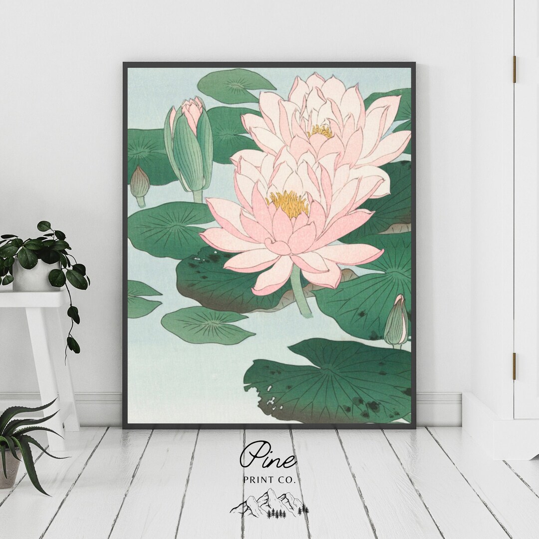 Japanese Flower Water Lily Print - Vintage Ohara Koson Art - Archival ...