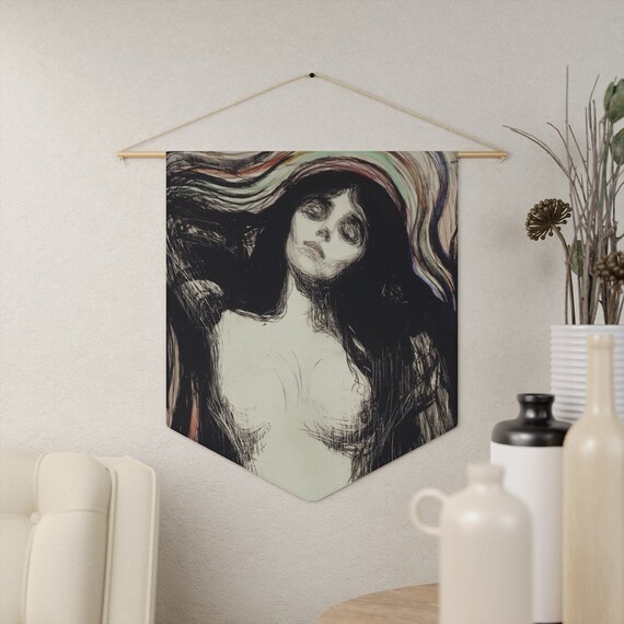 Edvard Munch, Boho Wall Art, Woman Painting, Woman Tapestry, Fine Art Decor, Fine Art Tapestry, Boho Tapestry, Boho Art, Madonna Painting