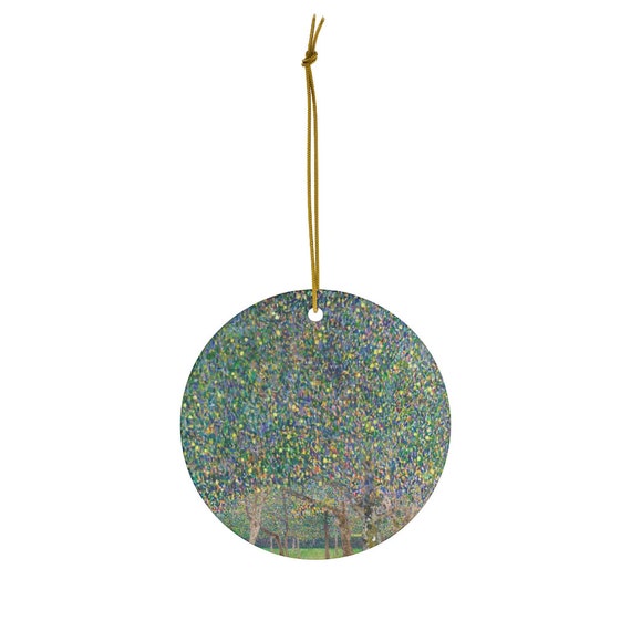 Klimt Ornament, Gustav Klimt, Ceramic Ornament, Tree Ornament, Art Ornament, Klimt Art, Plant Ornament, Christmas Ornament, Nature Ornament