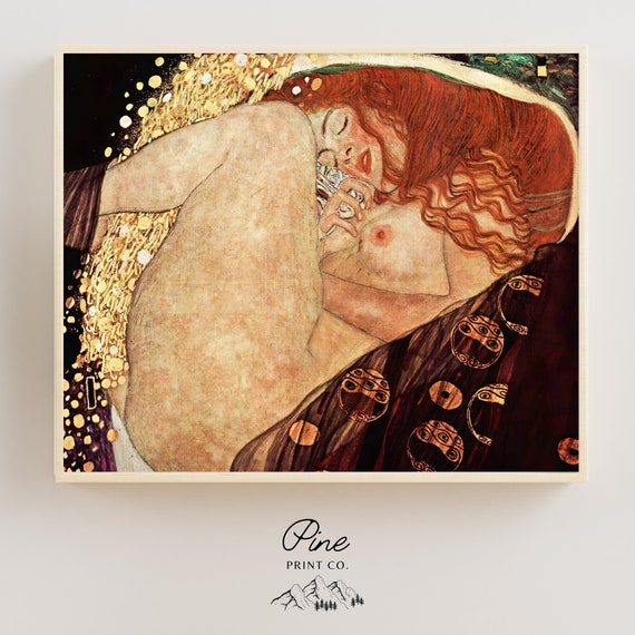 Gustav Klimt Art, Klimt Painting, Klimt Print, Fine Art Print, Gold Art, Sleeping Woman, Vintage Art, Danae Klimt, Nude Woman, Nude Painting