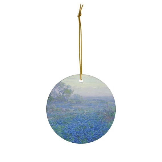 Texas Ornament, Bluebonnet Gift, Christmas Ornament, Floral Ornament, Art Ornament, Ceramic Ornament, Texas Bluebonnet, Bluebonnet Art
