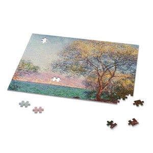 Monet Puzzle - Claude Monet Antibes Scene Jigsaw - Vibrant Color Print, Chipboard Material, Multiple Sizes Gift 14" × 11" (252 pcs)