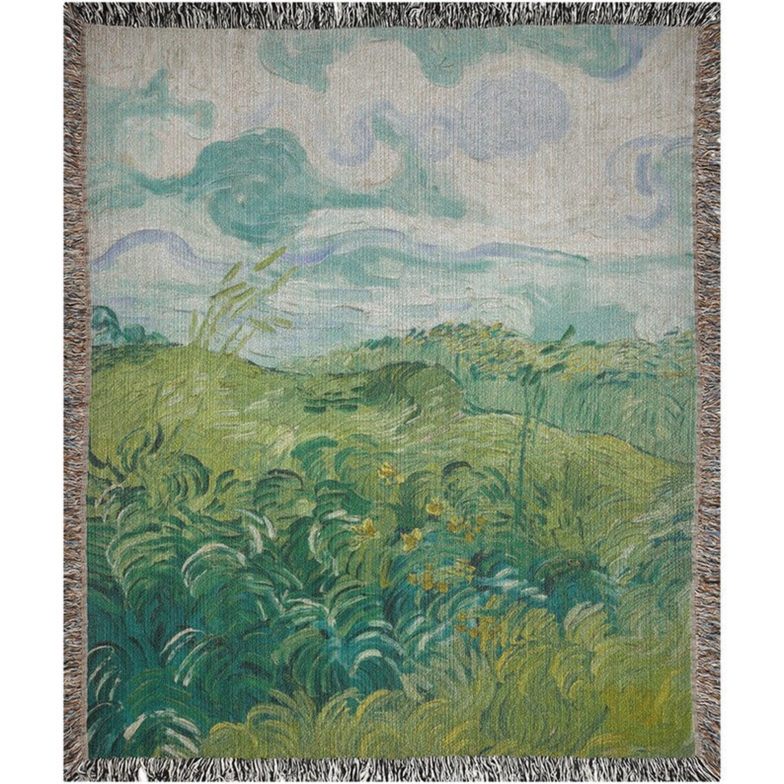 Van Gogh Blanket Boho Woven Blanket Painting Blanket Art Etsy