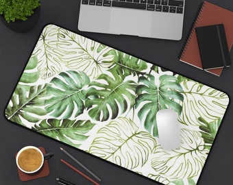 Tropische Schreibtischmatte, Monstera Dekor, Tropisches Büro Dekor, Pflanzen Schreibtischmatte, Tropisches Mousepad, Grünpflanzen, Tropisches Geschenk