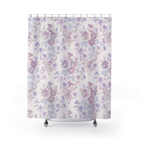 Rainbow Shower, William Morris, Rainbow Flowers, Pink Shower Curtain, Floral Shower Curtain, Pink Decor, Rainbow Bathroom, Rainbow Decor