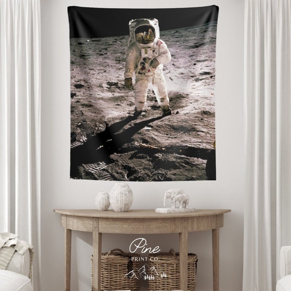 Space Tapestry, Moon Landing, Moon Tapestry, Astronaut Decor, Space Decor, NASA Photo, Astrophotography, Space Image, NASA Decor, Moon Decor