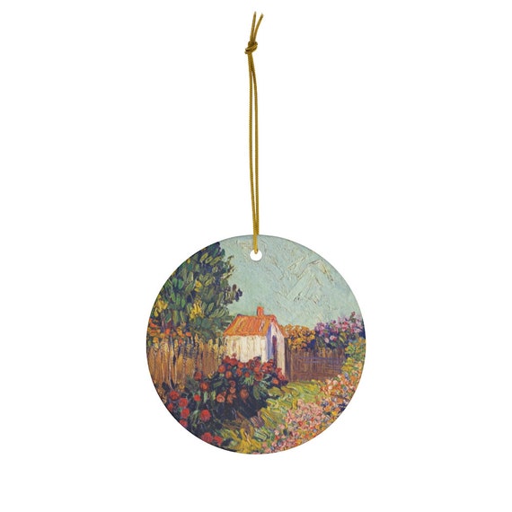 Van Gogh Ornament, Art Ornament, House Painting, Christmas Ornament, Ceramic Ornament, Nature Ornament, Fine Art Gift, Van Gogh Painting