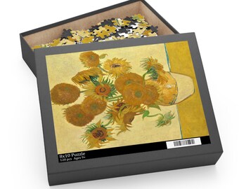 Sunflower Puzzle, Yellow Puzzle, Jigsaw Puzzle, Van Gogh Puzzle, Vincent Van Gogh, Van Gogh Sunflower, Fine Art Puzzle, Painting Puzzle