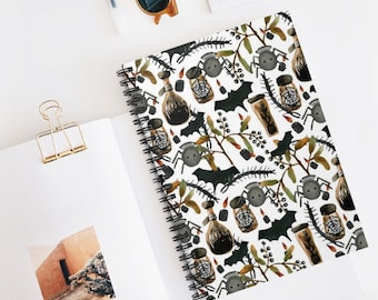 Halloween Notebook, Halloween Gift, Halloween Journal, Bat Notebook, Witchy Notebook, Fall Notebook, Spooky Notebook, Spiral Notebook