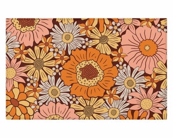 昭和レトロ　花柄オレンジラグ il_1080xN.3978224736_97eg.jpg