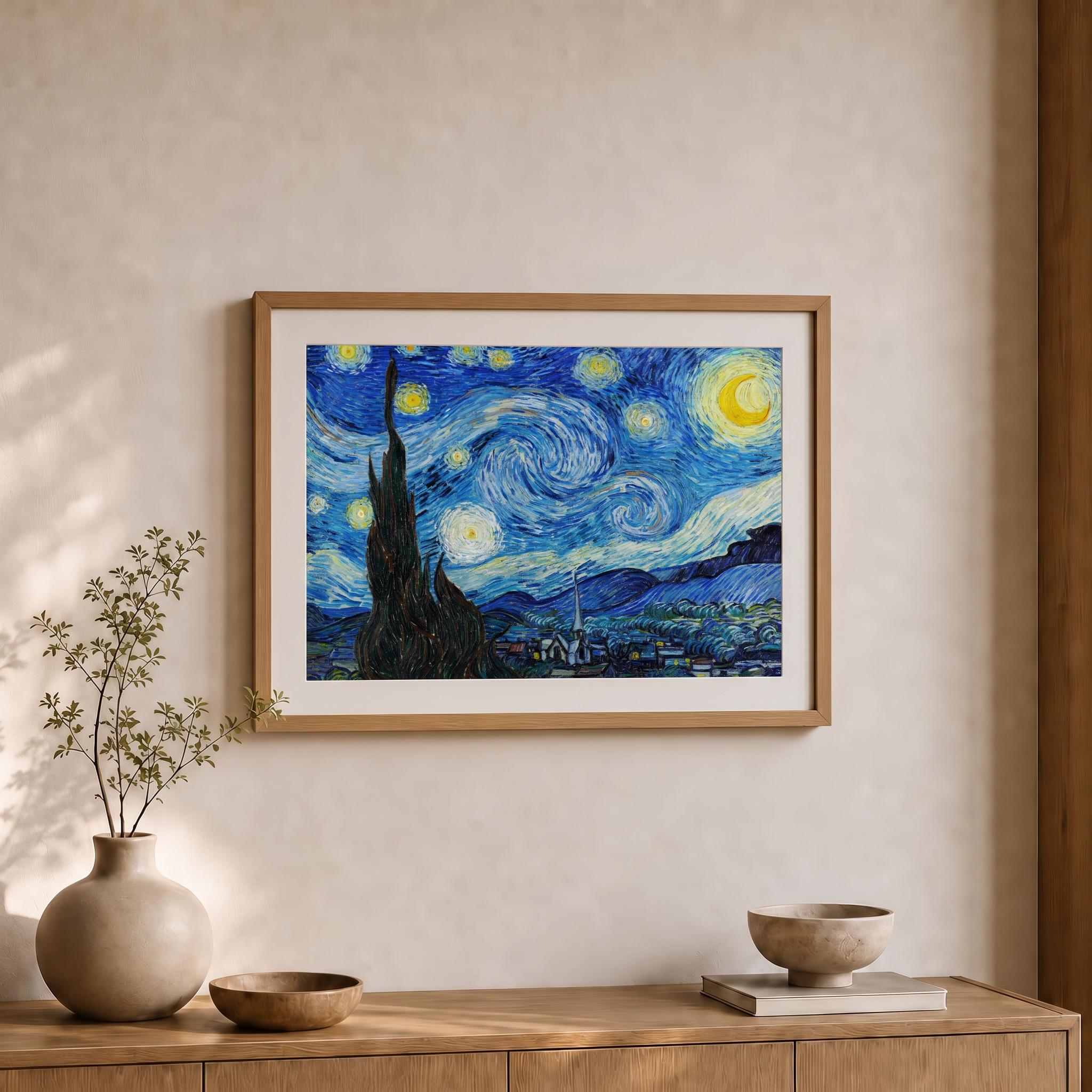 Starry Night Vintage Wall Print | Vincent Van Gogh Museum Poster