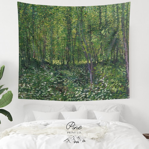 Van Gogh Tapestry, Tree Tapestry, Forest Tapestry, Art Tapestry, Tree Painting, Vintage Tapestry, Van Gogh Painting, Vincent Van Gogh