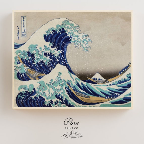 Japanese Wave Poster, Wave Print, Great Wave Kanagawa, Vintage Japanese, Wave Wall Art, Great Wave Print, Japanese Woodblock, Hokusai Print