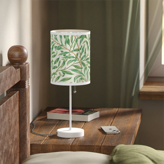 William Morris Lamp, Botanical Lamp, Fine Art Lamp, Art Nouveau Decor, William Morris, Green Lamp, Plant Lamp, Botanical Decor, Vintage Lamp