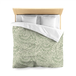 Grüner Bettbezug, William Morris Dekor, Cottagecore Bettwäsche, grüne Bettwäsche, botanische Bettwäsche, Vintage Bettdecke, Pflanze Bettbezug