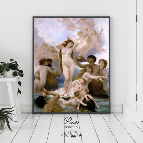 The Birth of Venus, Venus Print, Venus Painting, Venus Poster, Renaissance Print, Renaissance Painting, Vintage Nude Woman, Woman Painting