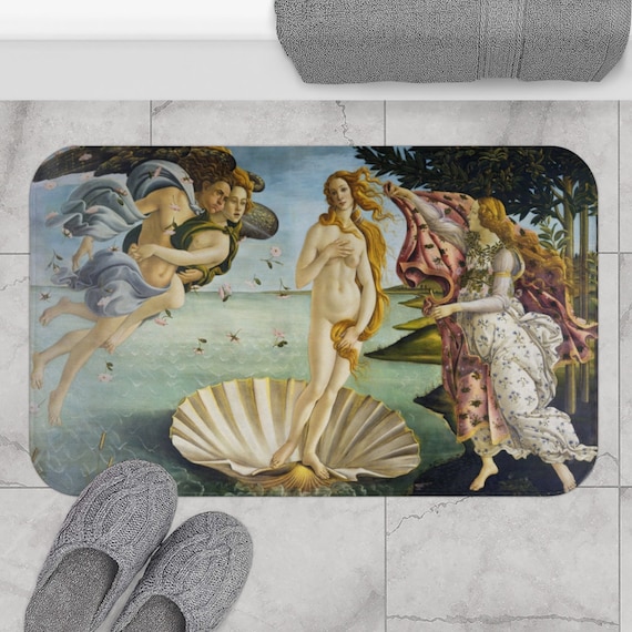 Art Bath Mat, Non Slip Bath Mat, Art Bathroom Decor, Birth of Venus, Botticelli Decor, Foam Bath Mat, Vintage Bathroom, Venus Decor