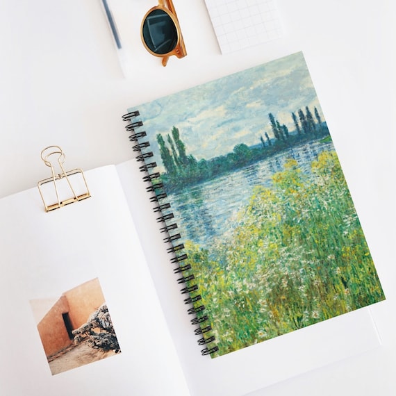 Monet Notebook, Spiral Notebook, Nature Notebook, Claude Monet Gift, Monet Painting, Boho Spiral Notebook, Green Notebook, Art Notebook