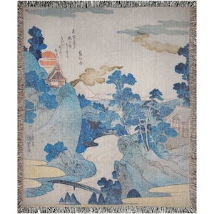 Japanese Blanket, Woven Blanket, Japan Decor, Japanese Tapestry, Blue Throw, Vintage Throw, Japanese Throw, Blue Woven Blanket, Japan Gift