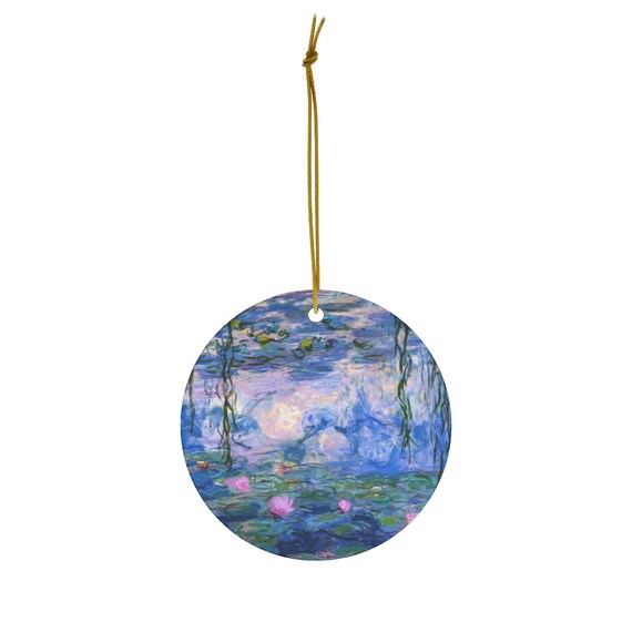 Claude Monet Ornament, Water Lilies, Fine Art Ornament, Christmas Ornament, Nature Ornament, Claude Monet Painting, Monet Gift, Lily Pad