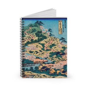 Japanese Spiral Notebook | Hokusai Ruled Journal, Cherry Blossom Motif Writing Companion image 3