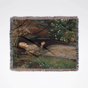 Art Woven Blanket, Ophelia Painting, Classical Art, Painting Blanket, Vintage Blanket, Victorian Blanket, Ophelia Tapestry, Art Tapestry