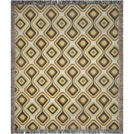 70s Blanket, Woven Blanket, Vintage Blanket, Geometric Blanket, 70s Home Decor, 70s Throw, 70s Tapestry, Hippie Blanket, Woven Tapestry