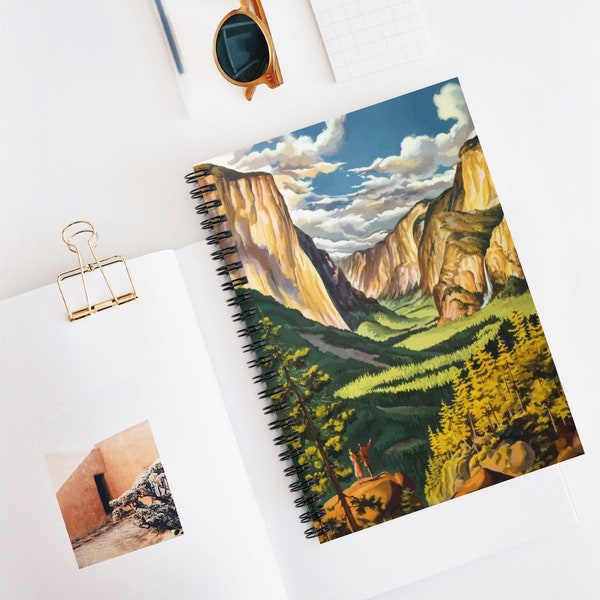 Yosemite Notebook, Mountain Notebook, National Park, Yosemite Art, California Notebook, Mountain Art, Yosemite Gift