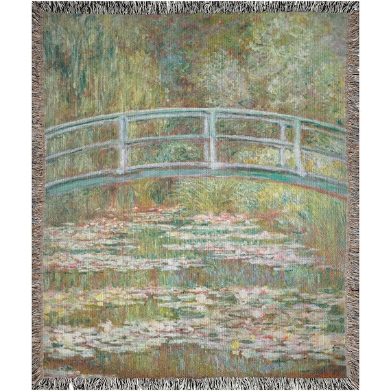 Woven Blanket, Claude Monet, Monet Blanket, Green Throw Blanket, Nature Blanket, Vintage Blanket, Art Blanket, Water Lilies, Monet Painting