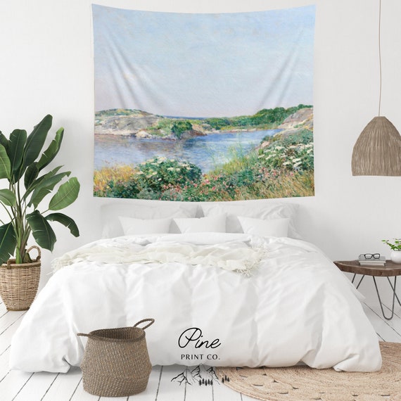 Art Tapestry, Boho Tapestry, Nature Tapestry, Dorm Tapestry, Ocean Tapestry, Vintage Tapestry, Fine Art, Beach Tapestry, Blue Tapestry
