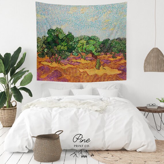 Van Gogh Tapestry, Vincent Van Gogh, Van Gogh Painting, Nature Tapestry, Art Tapestry, Vintage Tapestry, Tree Tapestry, Oil Painting Print