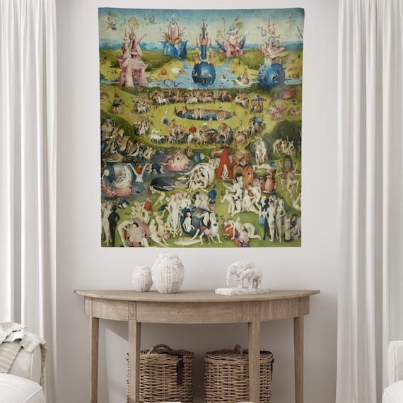 Garden Of Earthly Delights, Renaissance Tapestry, Boho Tapestry, Fine Art Tapestry, Hieronymus Bosch, Vintage Tapestry, Medieval Tapestry