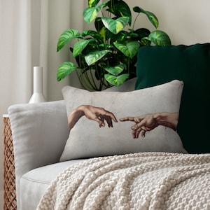 Creation of Adam Pillow, Classical Art Pillow, Sistine Chapel, Michelangelo Pillow, Hand of God, Michelangelo Painting, Hand Pillow