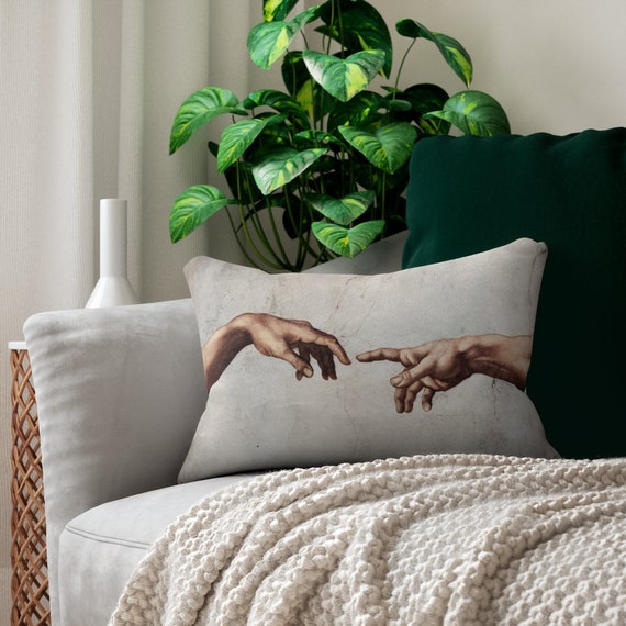 Creation of Adam Pillow, Classical Art Pillow, Sistine Chapel, Michelangelo Pillow, Hand of God, Michelangelo Painting, Hand Pillow