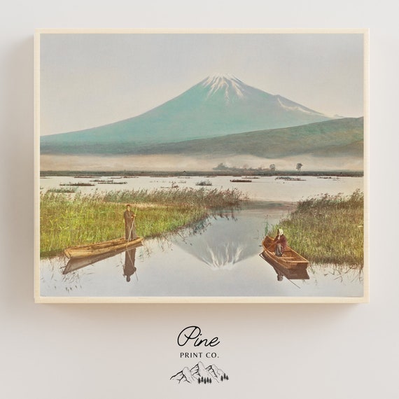 Mount Fuji, Japanese Poster, Japanese Print, Vintage Print, Vintage Asian, Asian Decor, Mountain Print, Japanese Wall Art, Nature Print