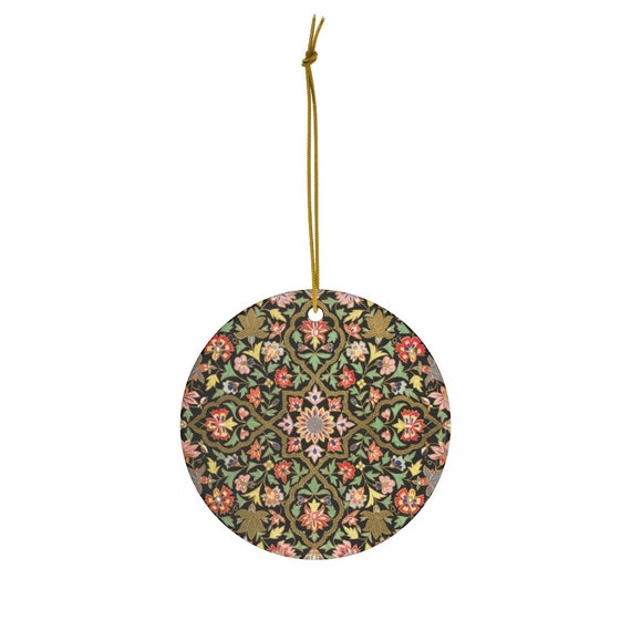 Black Ornament, Floral Ornament, Mandala Ornament, Christmas Ornament, Vintage Ornament, Floral Painting, Vintage Floral, Nature Ornament