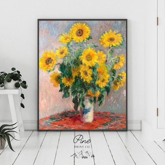 Sunflower Print, Claude Monet Print, Bouquet of Sunflowers, Sunflower Painting, Impressionist Art, Sunflower Monet, Monet Painting