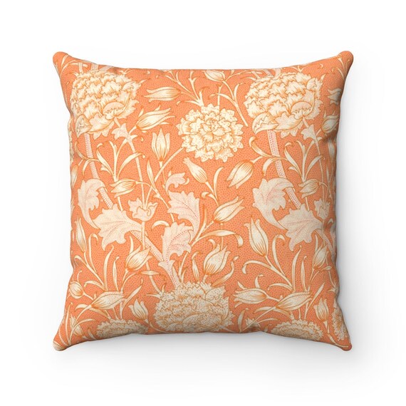 Orange floral throw pillows hotsell