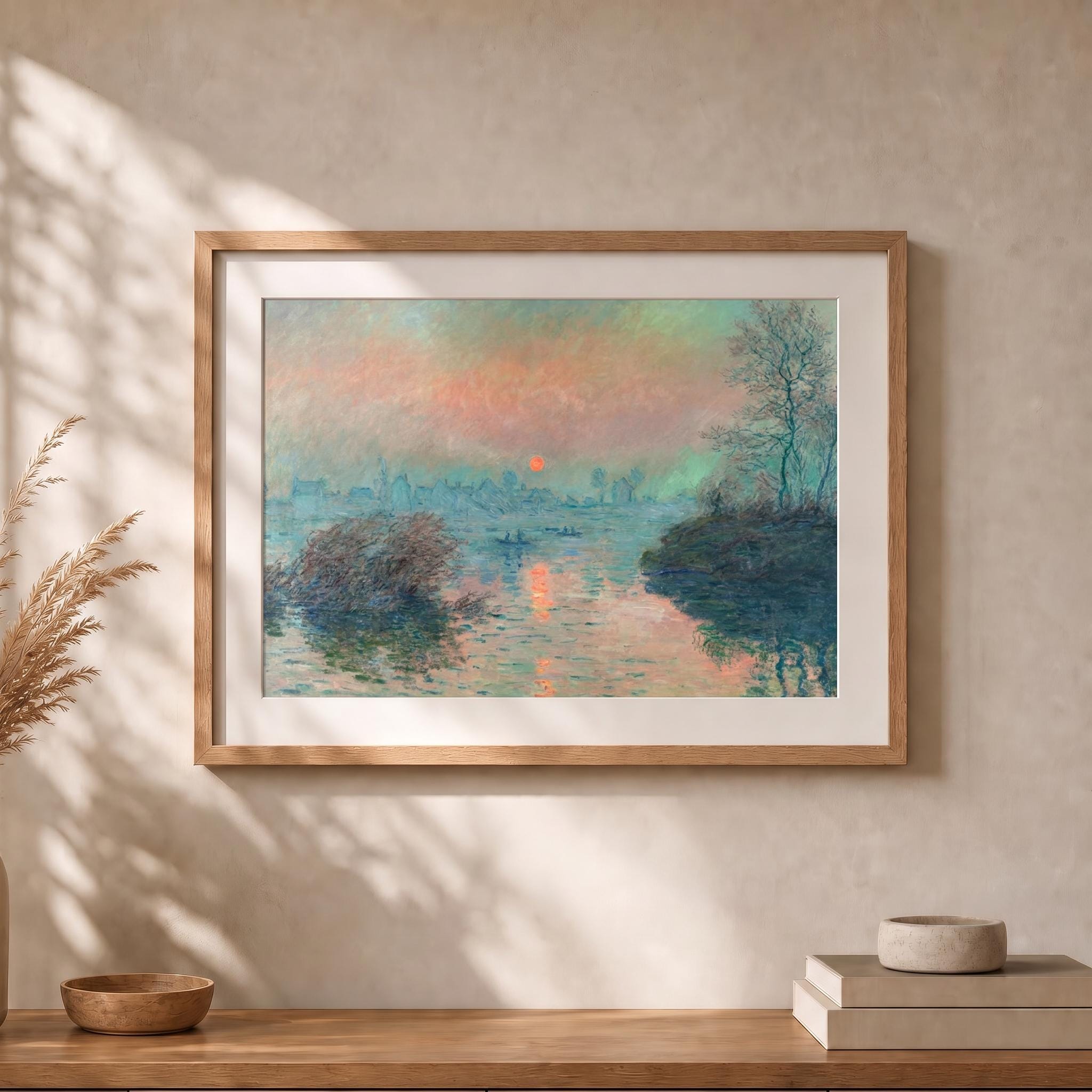 クロード・モネ作「夕日」ウォールプリント｜印象派の海の風景を描いた
