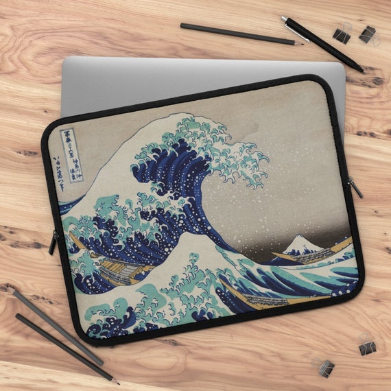 Art Laptop Sleeve, Japanese Wave, 13 Macbook Sleeve, Hokusai Wave, Tablet Case, iPad Case, Boho Laptop Sleeve, Japanese Art, Wave Painting