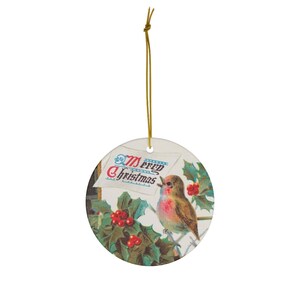 Christmas Ornament, Merry Christmas, Vintage Ornament, Christmas Decor, Ceramic Ornament, Bird Ornament, Vintage Christmas, Christmas Bird