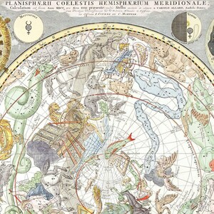 Vintage Zodiac Astrology Tapestry | Celestial Star Chart Wall Hanging, Witchy Cottagecore Accent Piece image 3